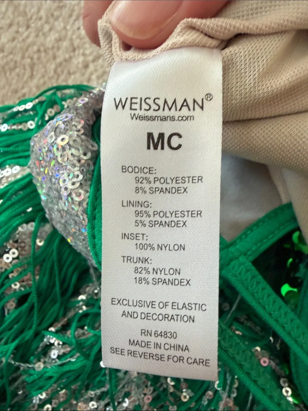 Weissman MC medium child- Sequin Fringe Dance Costume